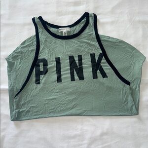 PINK Victoria's Secret Green Muscle Tee Sleeveless
